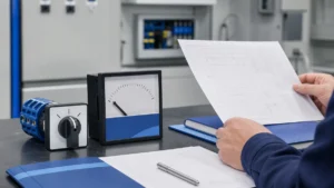 Unbranded rotary cam switch sample reviewed in an industrial engineering environment