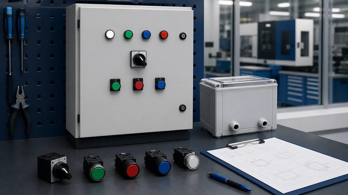 Unbranded industrial control component portfolio used in a realistic industrial application context