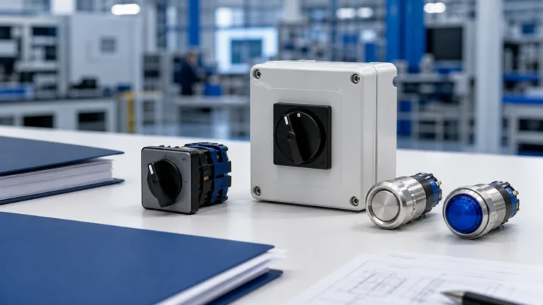 Unbranded industrial control component portfolio sample reviewed in an industrial engineering environment