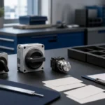 Unbranded industrial control component portfolio sample reviewed in an industrial engineering environment