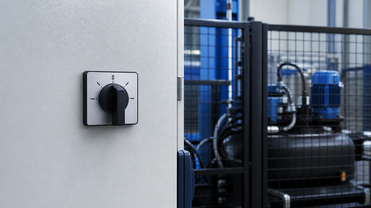 Unbranded rotary cam switch used in a realistic industrial application context