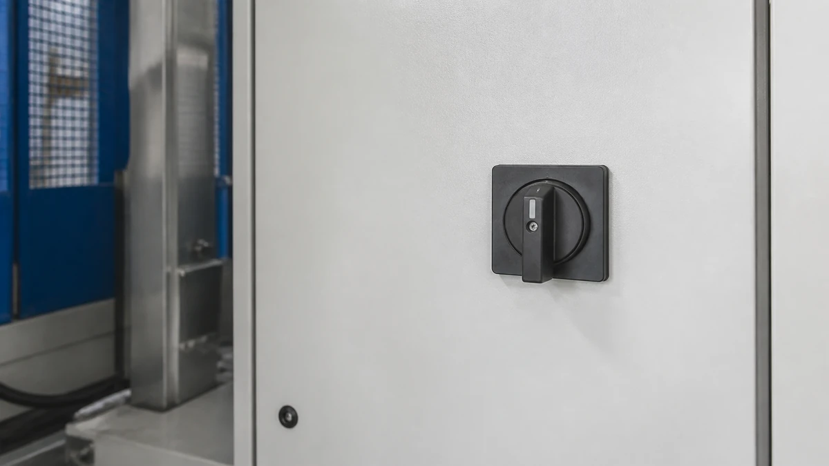 Unbranded rotary cam switch used in a realistic industrial application context