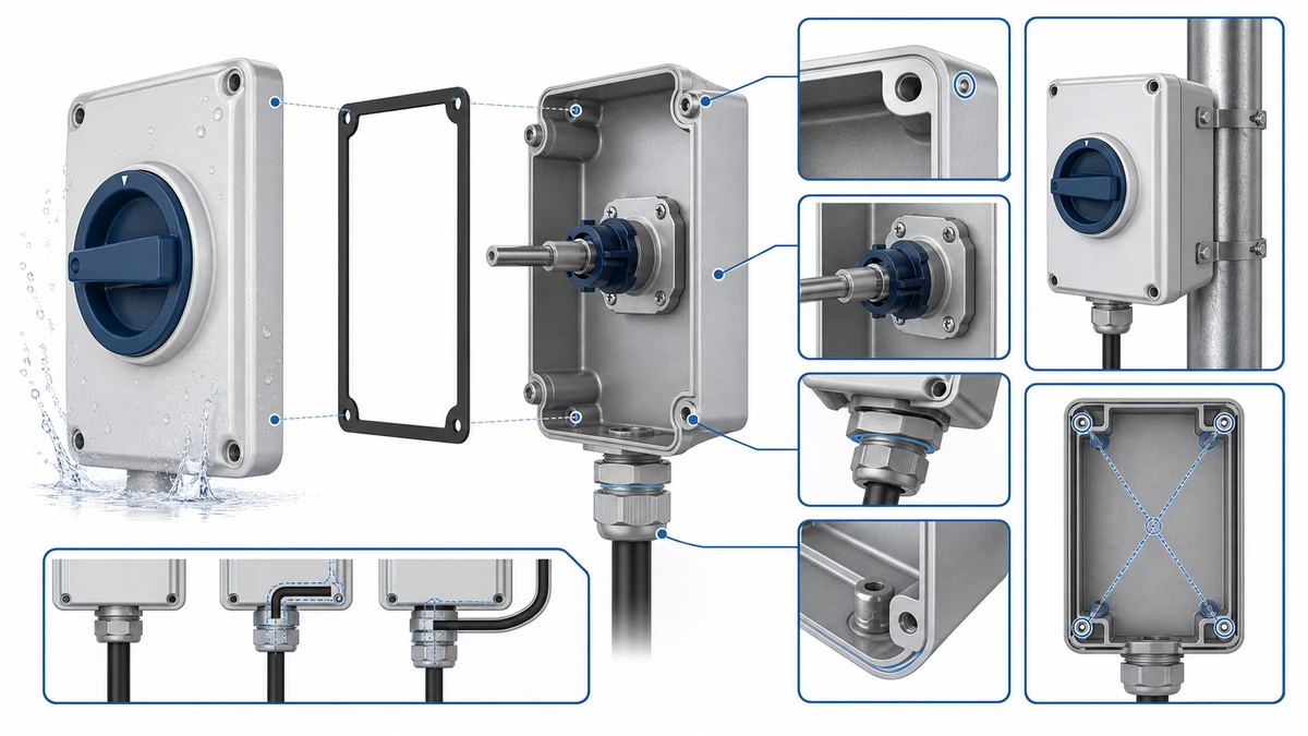 SH30 Weatherproof Isolator Switch Box Basics for 20A to 125A Loads - engineering anatomy