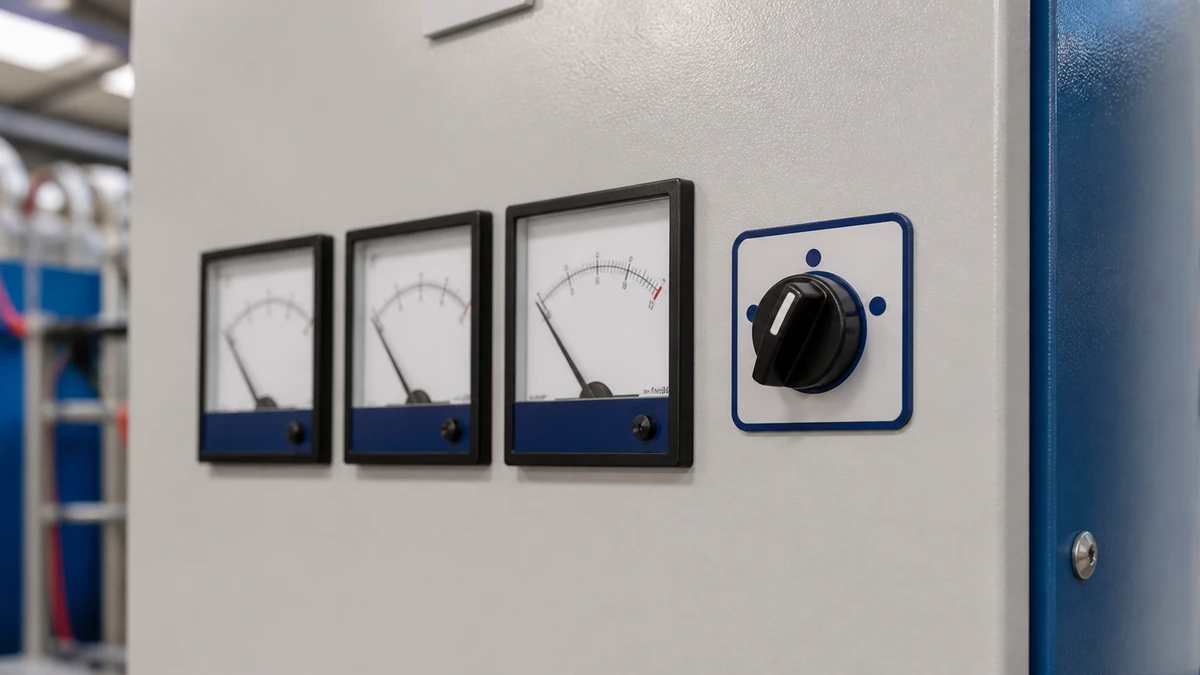 Unbranded rotary cam switch used in a realistic industrial application context